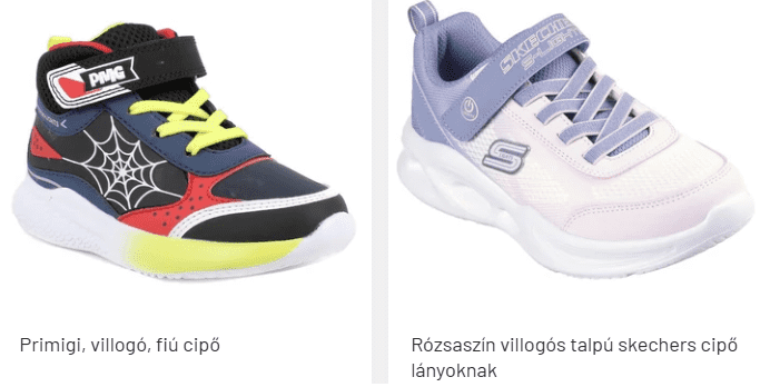 világítós cipő